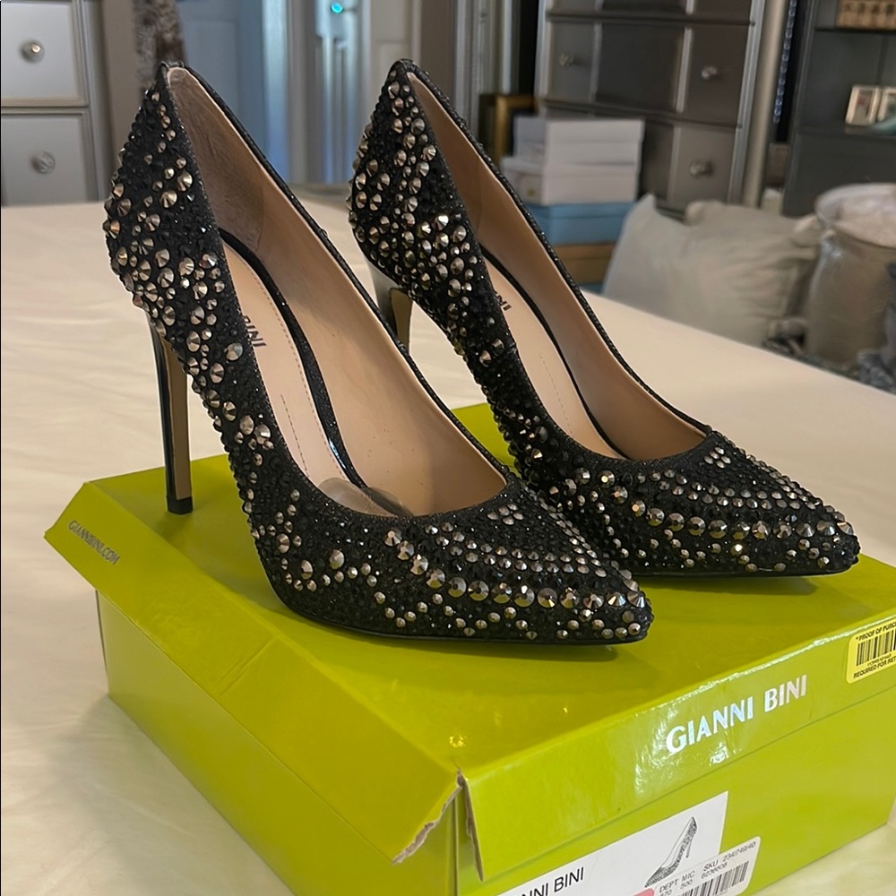 Gianni Bini Black Studded Women's Heels